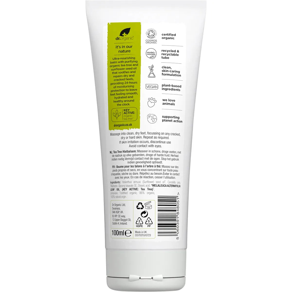Dr Organic Tea Tree Heel Balm 100ml