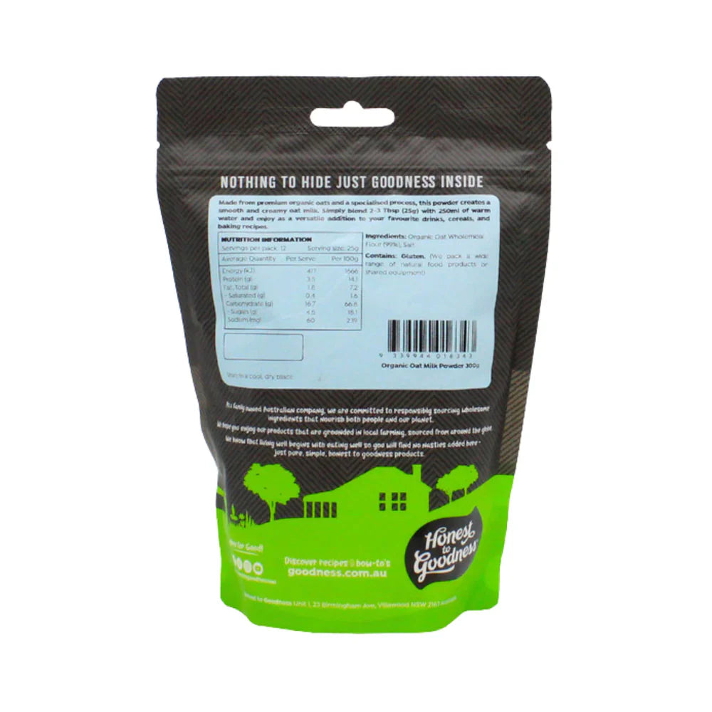 Honest to Goodness Organic Oat Milk Powder 300g
