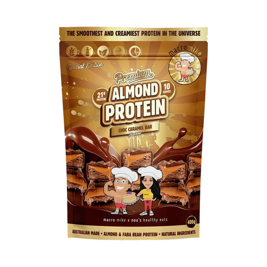 Macro Mike Choc Caramel Bar Premium Almond Protein 400g
