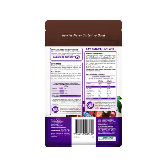 Morlife Dark Chocolate 5 Berry Mix 125g