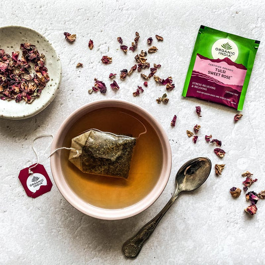 Organic India Tulsi Sweet Rose Tea 25 Teabags