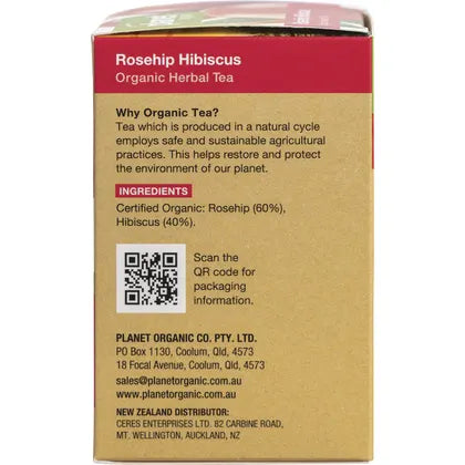 Planet Organic Rosehip Hibiscus Tea 25 Tea Bags